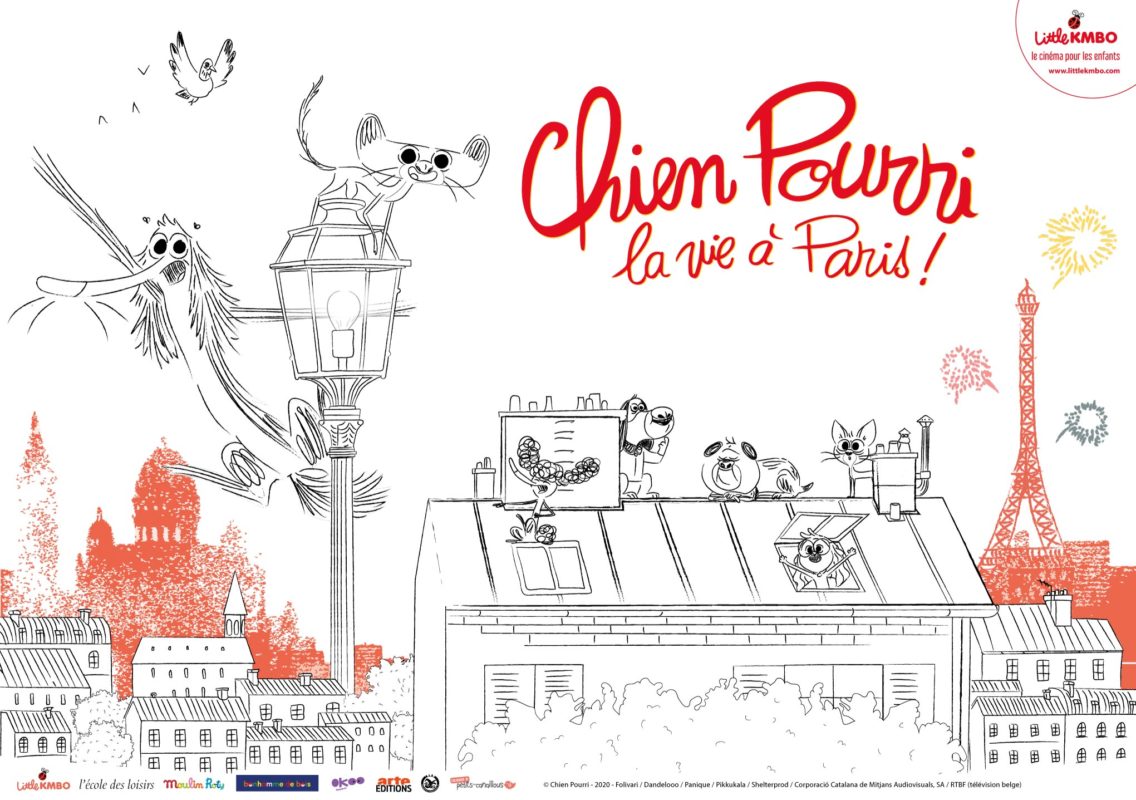 coloriage geant pour le dessin animé chien pourri la vie à Paris