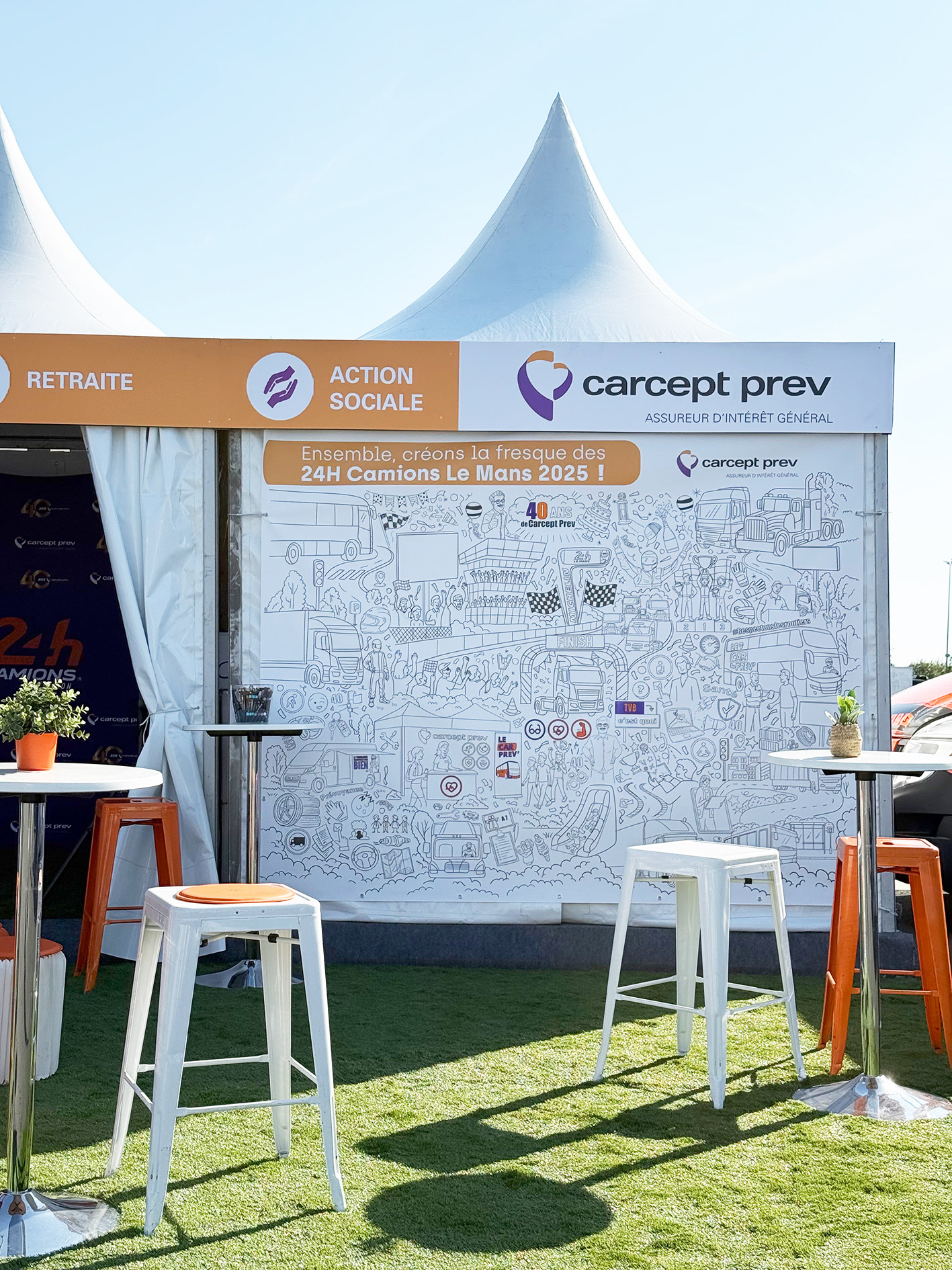 Fresque à colorier personnalisée pour Carcept Prev – 24 Heures du Mans