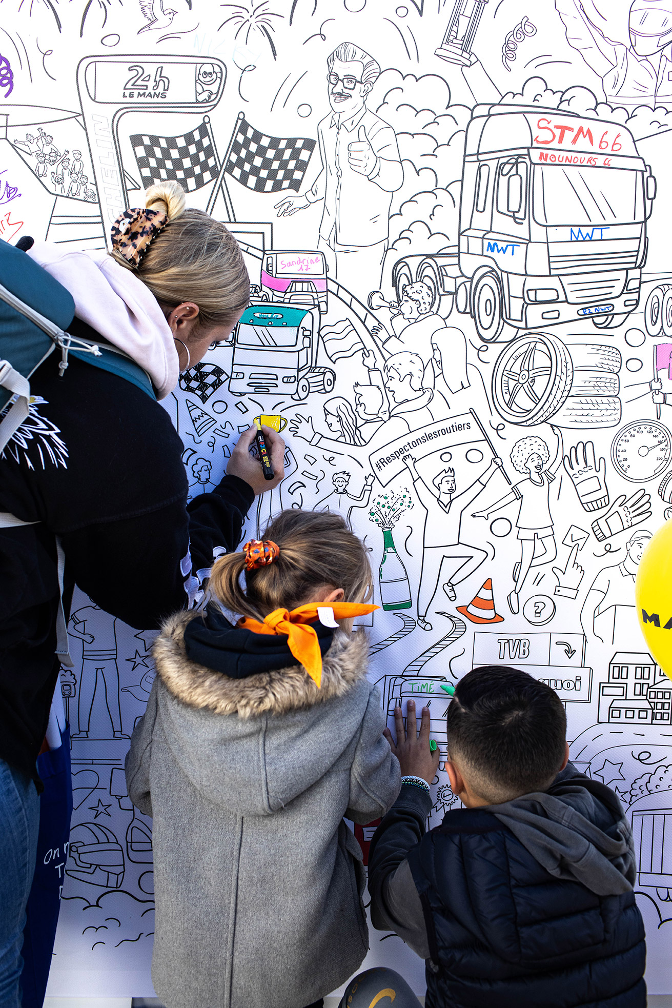 mur de coloriage personnalisée pour evenements sportif