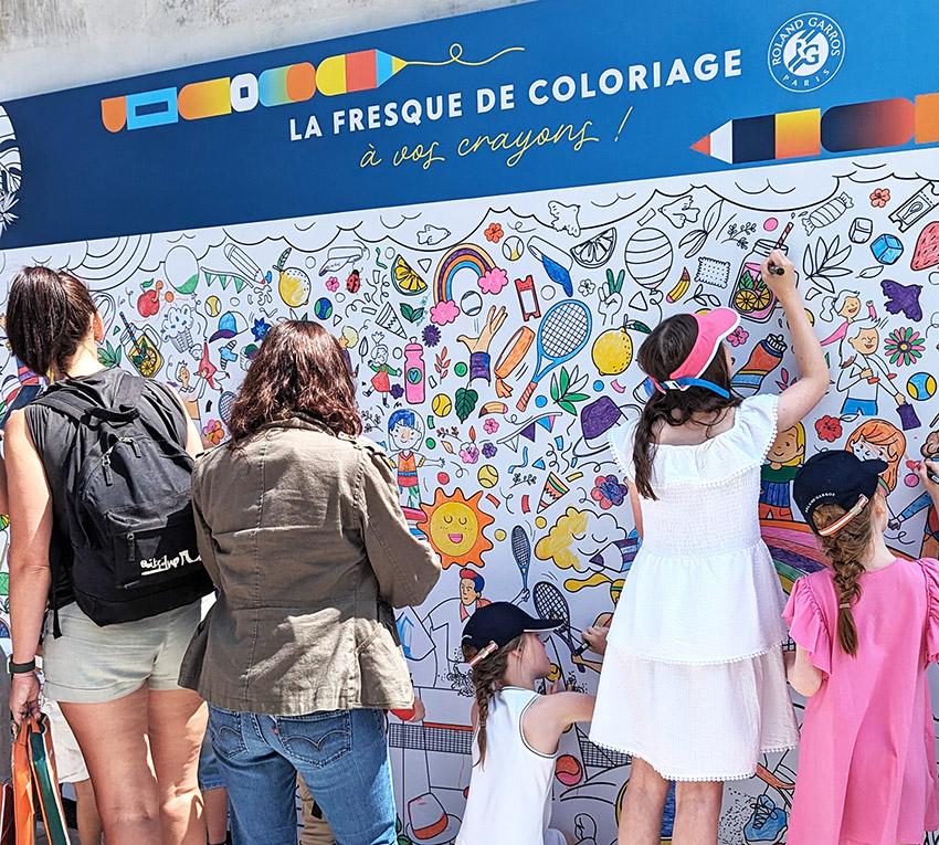 Fresque à colorier personnalisée pour événement sportif grand public