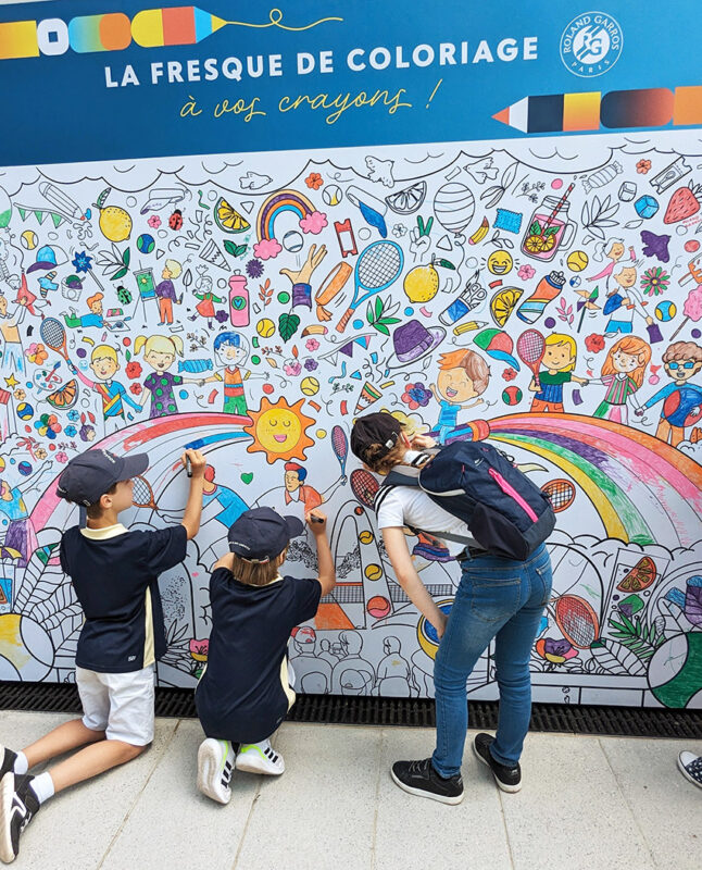 animation mur de coloriage participatif évènement sportif