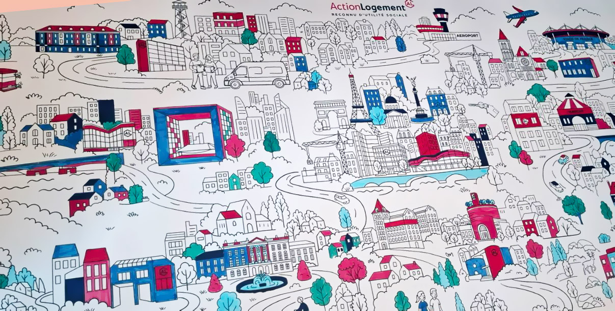 fresque à colorier participative entreprise team building