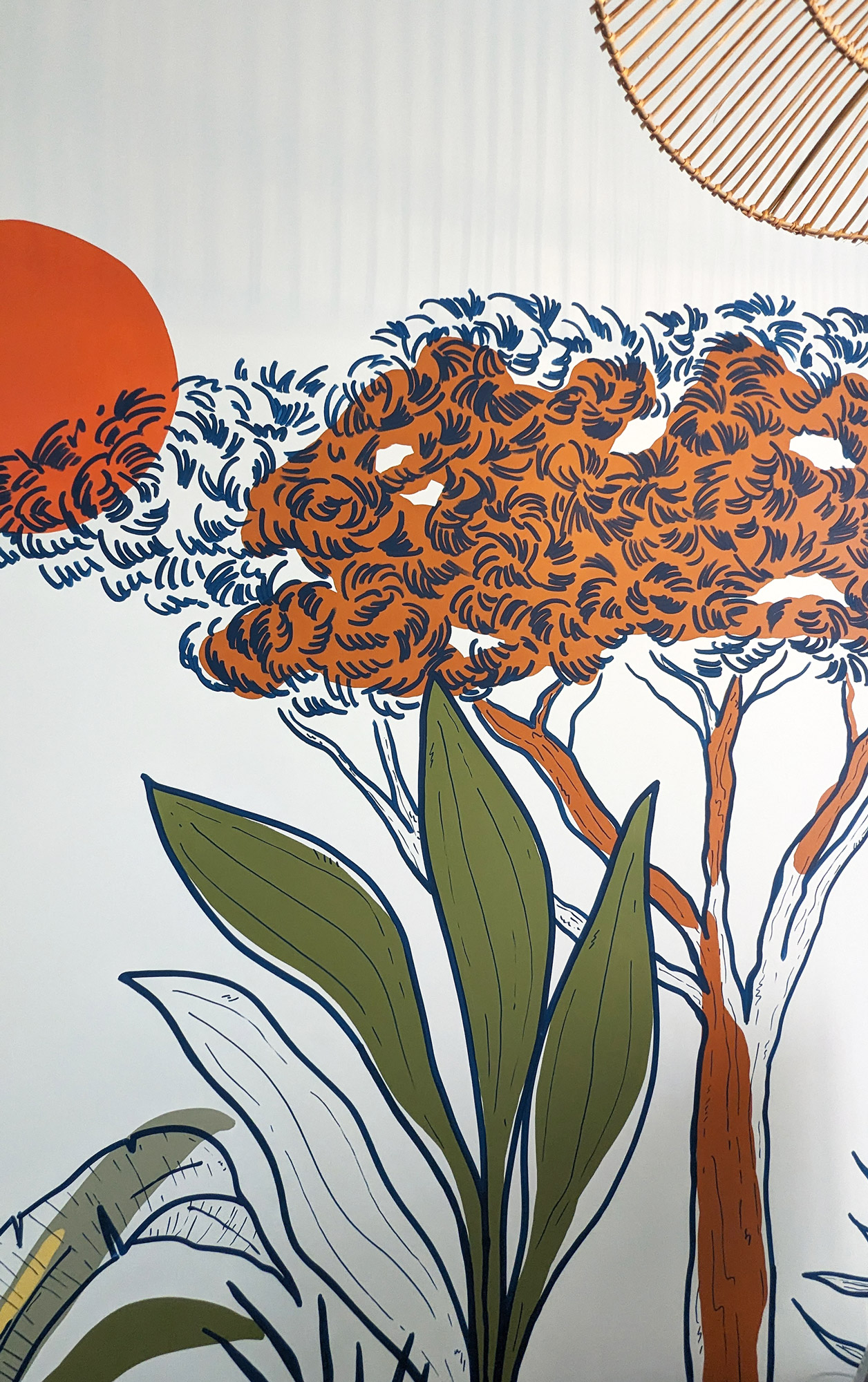 fresque murale savane jungle